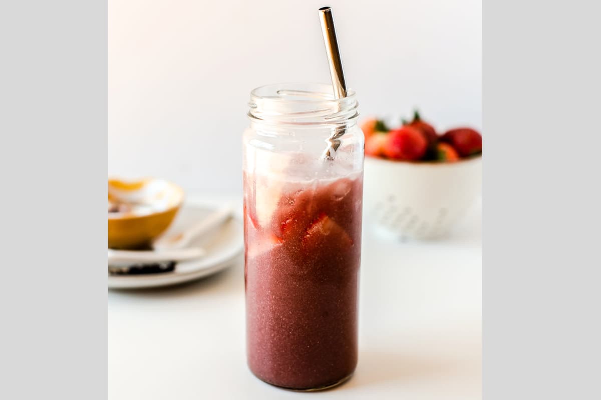 A glass of Copycat Starbucks Pink Drink.