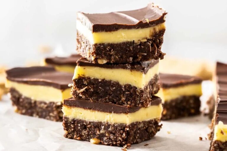 A plate of Nanaimo Bars.