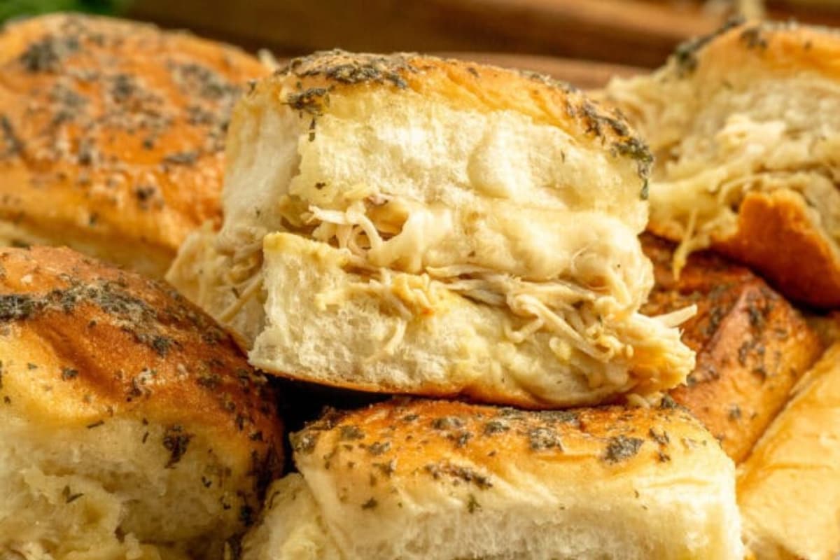 A plate of Mississippi Chicken Sliders.