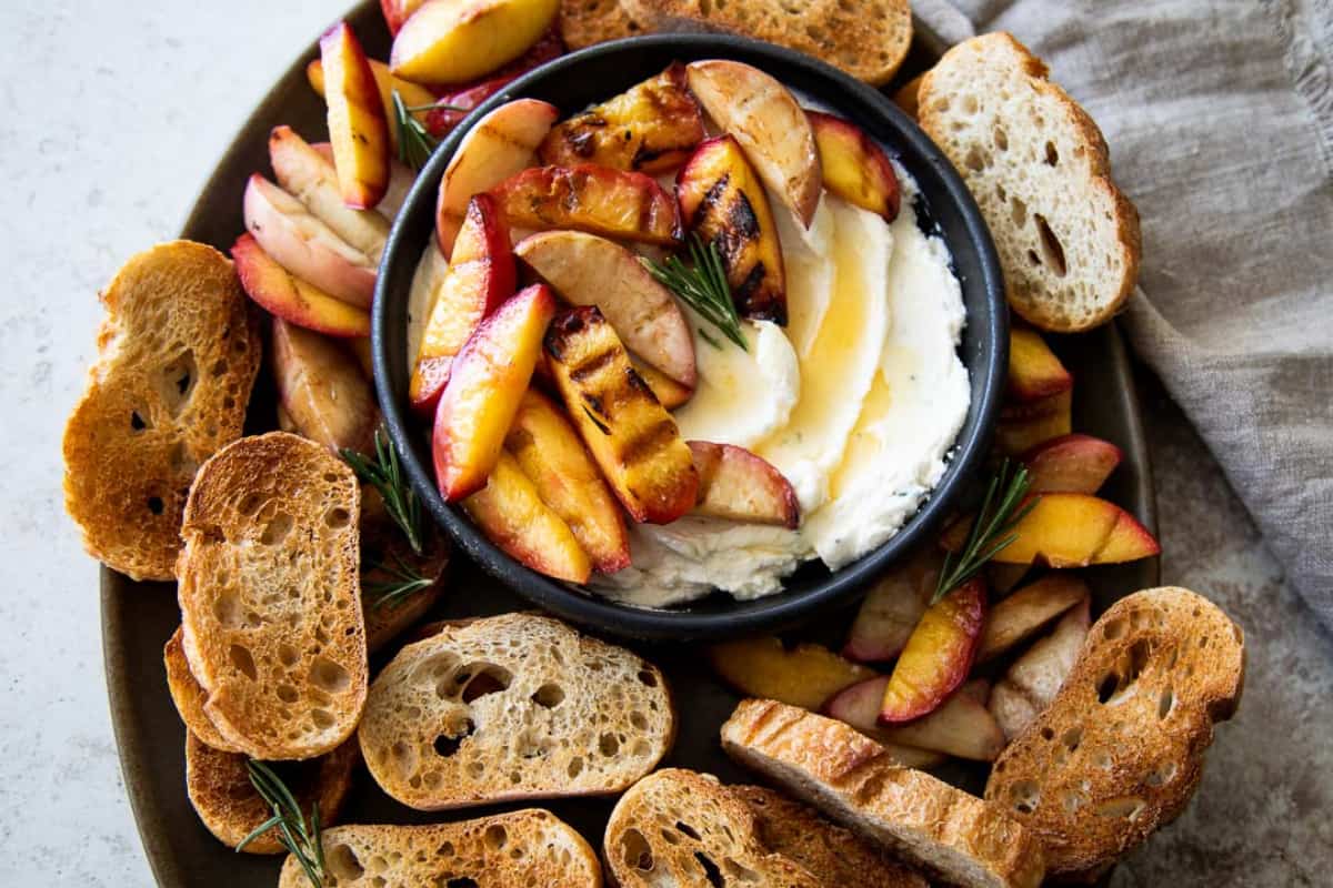 A dish of Whipped Goat Cheese Appetizer.