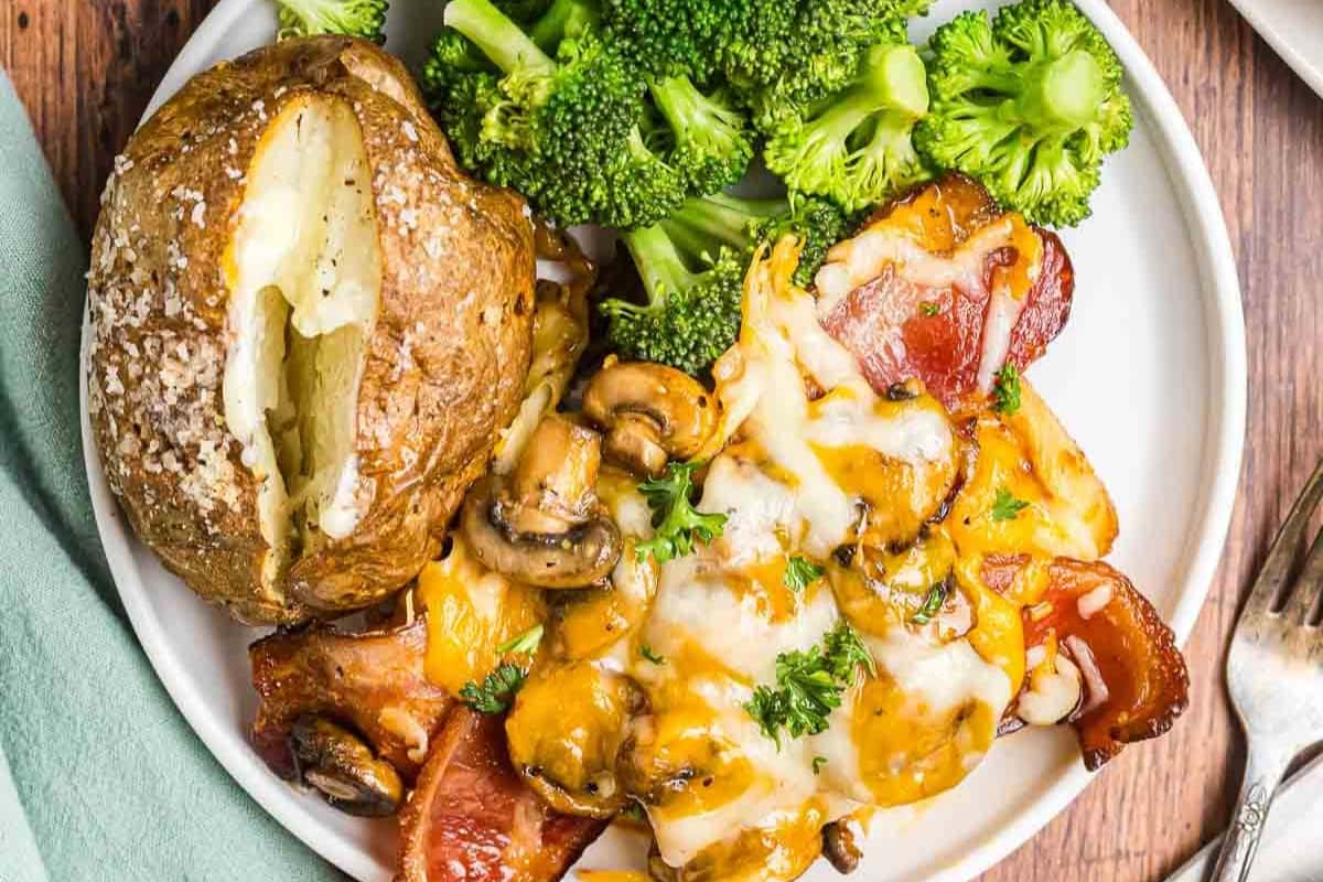 A plate of Alice Springs Chicken Recipe (Outback Copycat).