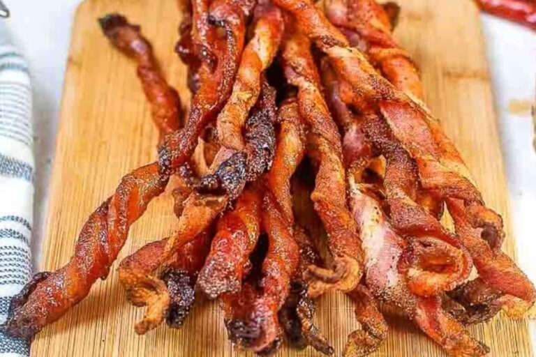 A plate of Air Fryer Twisted Bacon.
