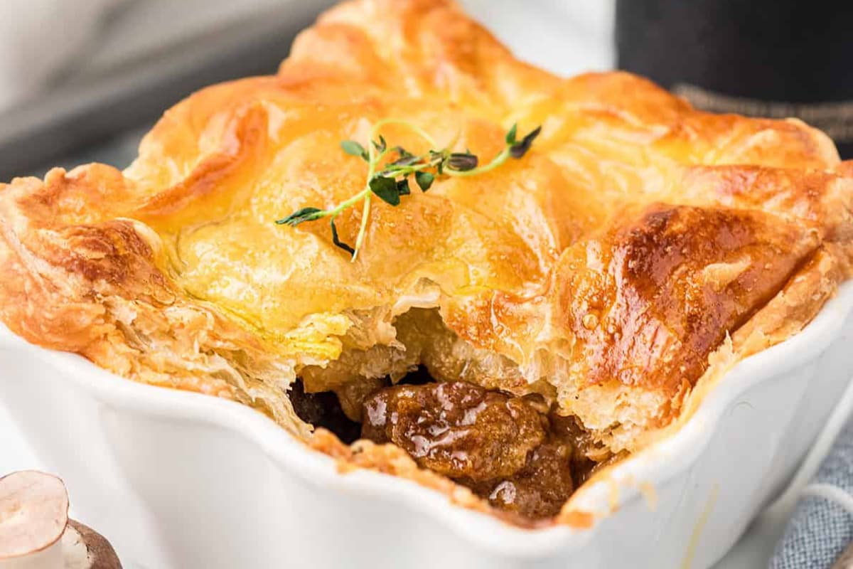 A dish of Beef and Stout Pie.