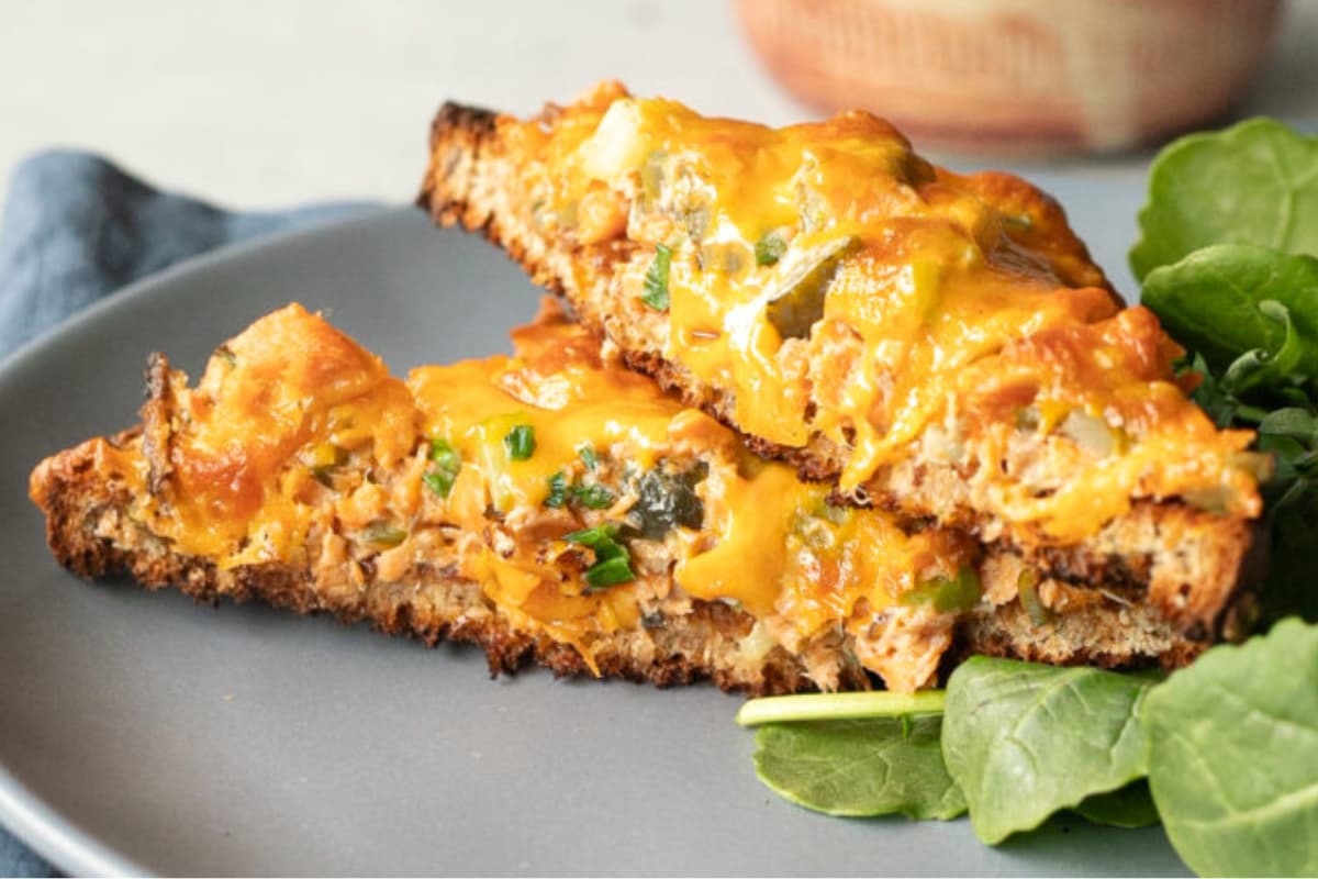 A plate of Salmon Melt Recipe.
