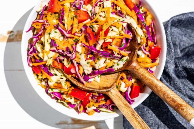 A bowl of Cilantro Lime Slaw.