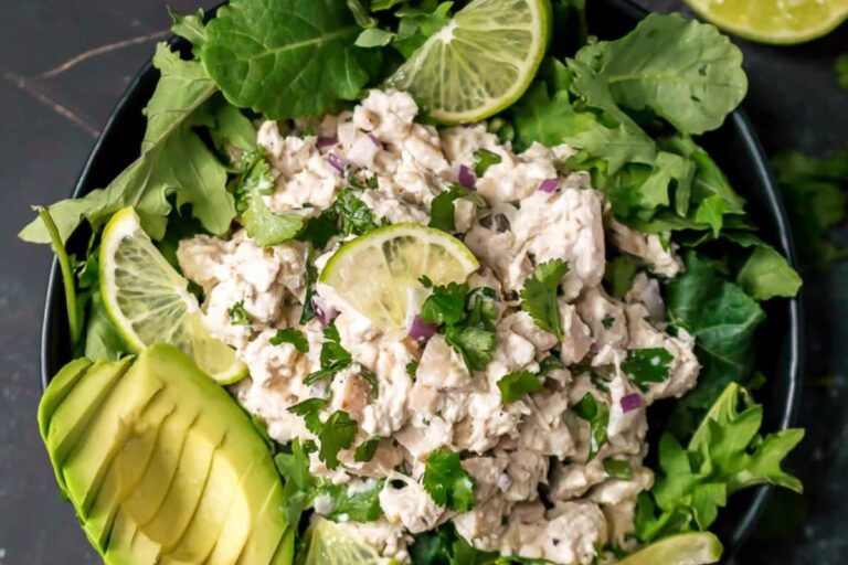A plate of Cilantro Lime Chicken Salad.
