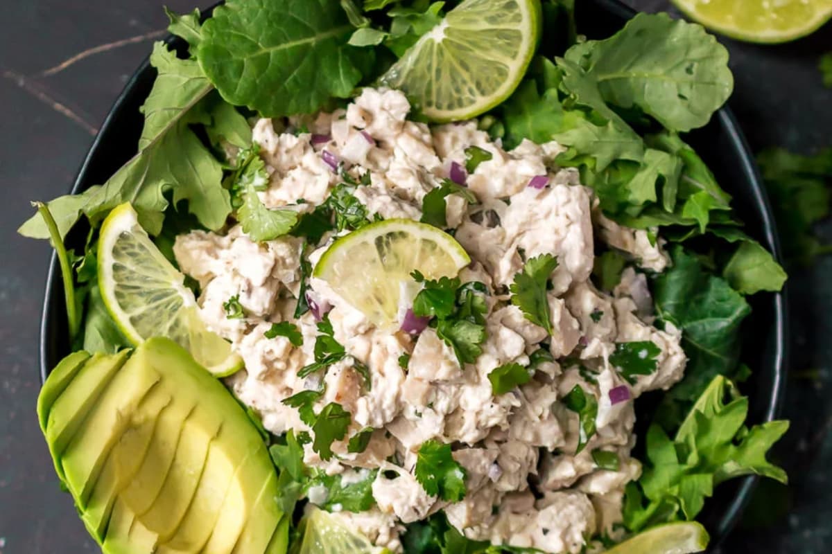 A plate of Cilantro Lime Chicken Salad.