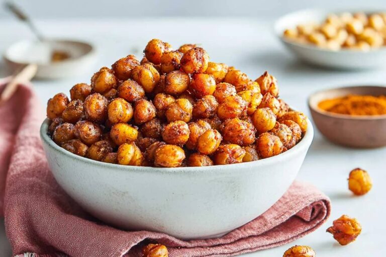A bowl of Roasted Masala Chickpeas.