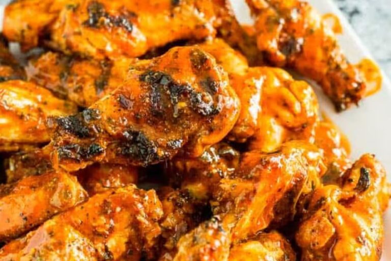 A plate of Easy Grilled Keto Buffalo Wings.