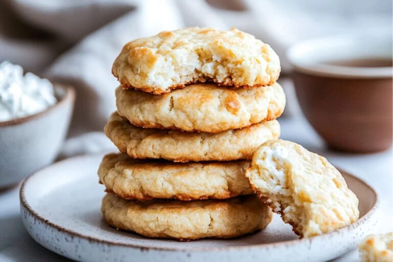 A plate of Gluten-Free Cottage Cheese Cookies.