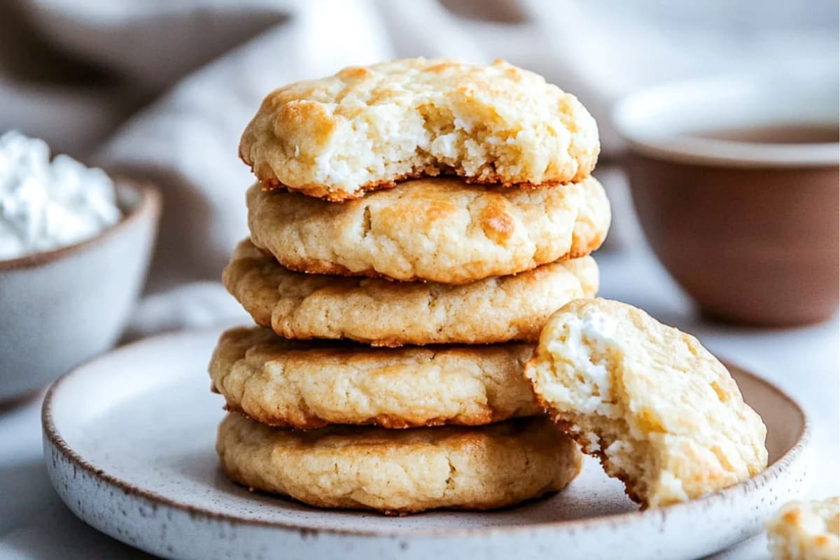 A plate of Gluten-Free Cottage Cheese Cookies.