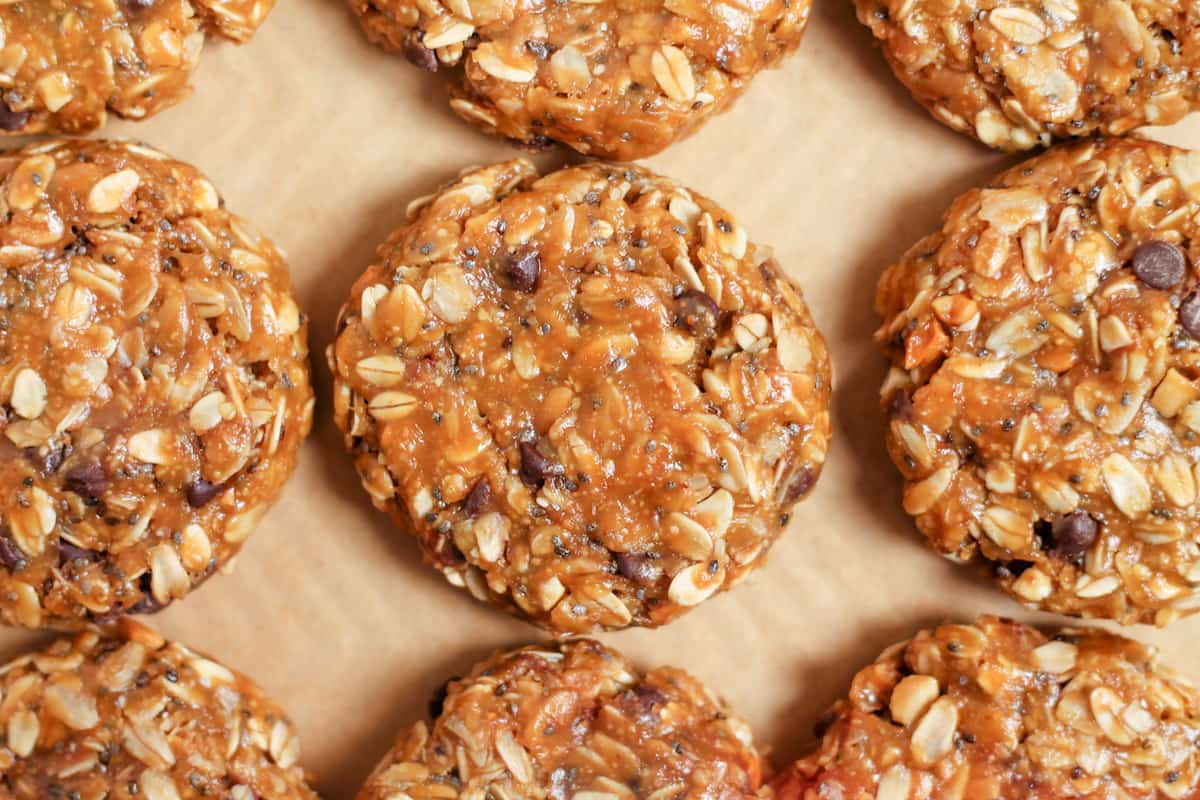 A tray of healthy no-bake cookies.