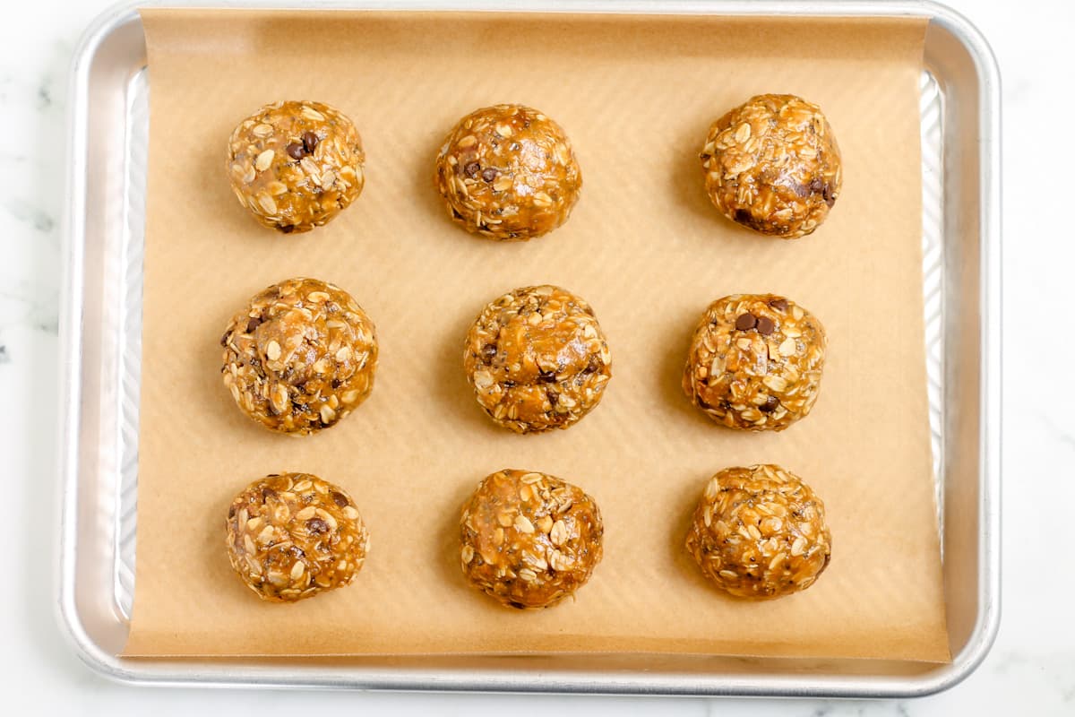 A tray of healthy no-bake cookies.