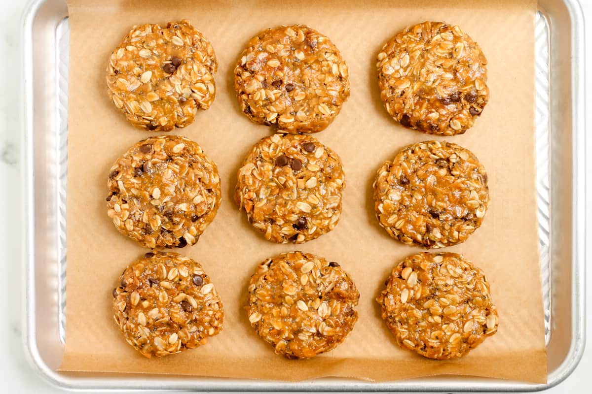 A tray of healthy no-bake cookies.