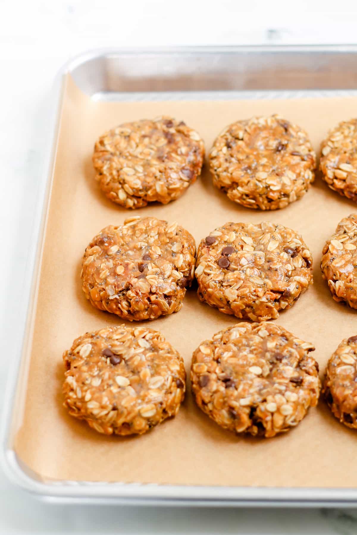 A tray of healthy no-bake cookies.