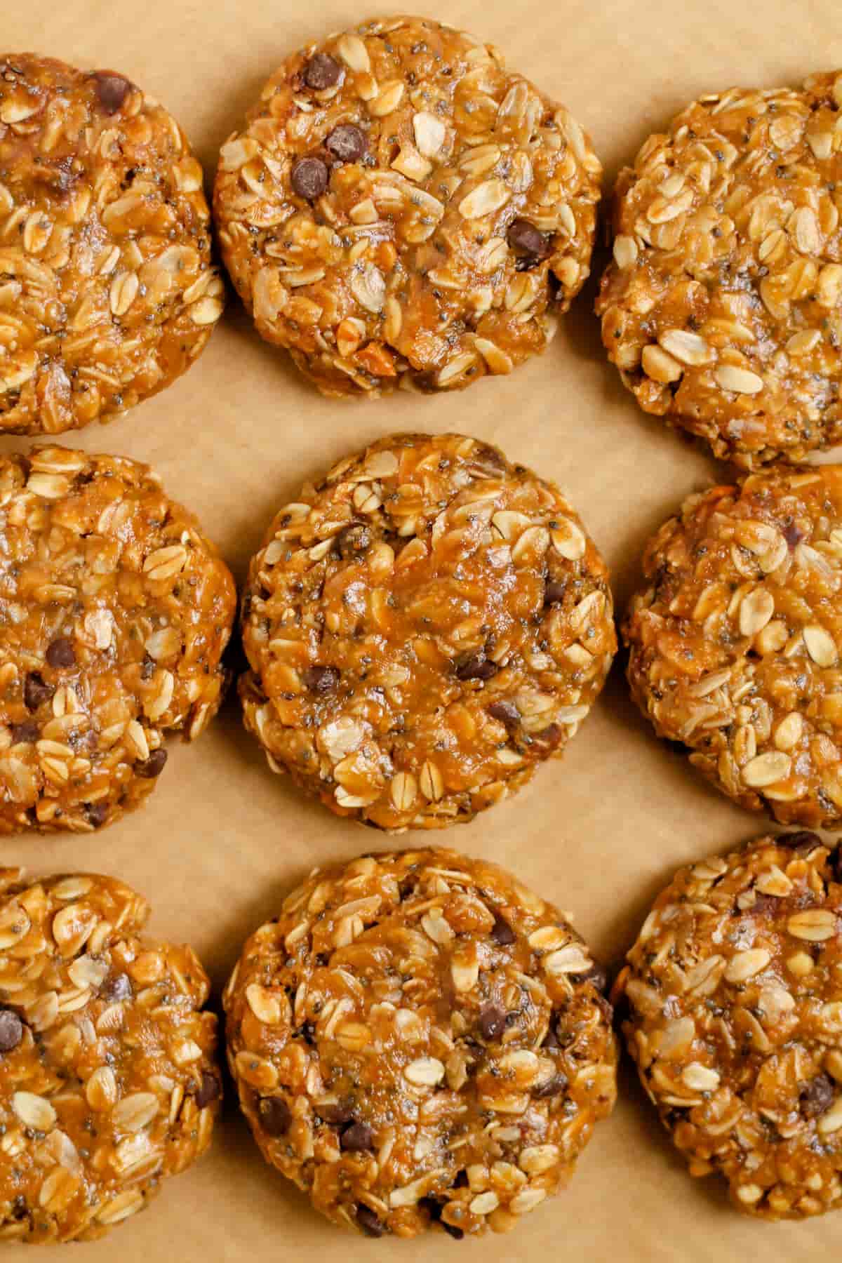 A tray of healthy no-bake cookies.