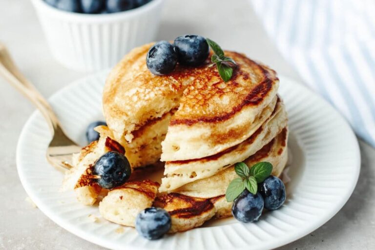 A plate of Fluffy Scratch Pancakes.