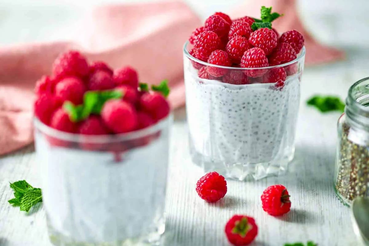 Dishes of Keto Overnight Chia Pudding.