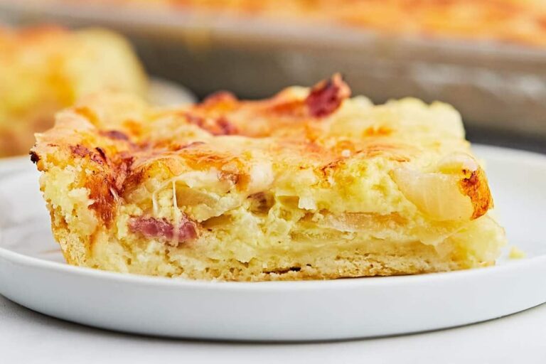 A dish of German Onion Pie.