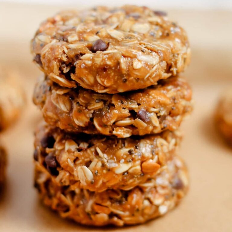 A stack of healthy no-bake cookies.