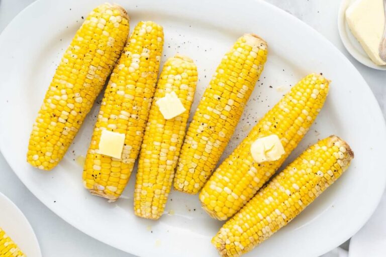 A plate of Crock Pot Corn On The Cob.