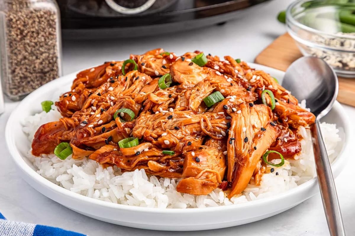 A plate of Slow Cooker Teriyaki Chicken.