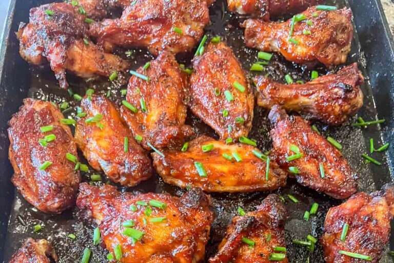 A tray of Smoked Maple Bourbon Chicken Wings.