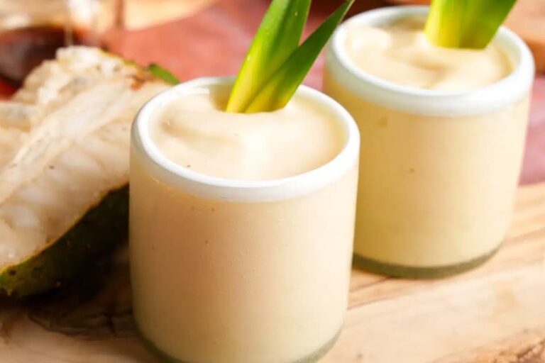 Glasses of Delicious Soursop Smoothie.