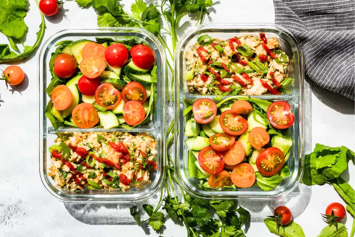Dishes of Spicy Tuna Salad.