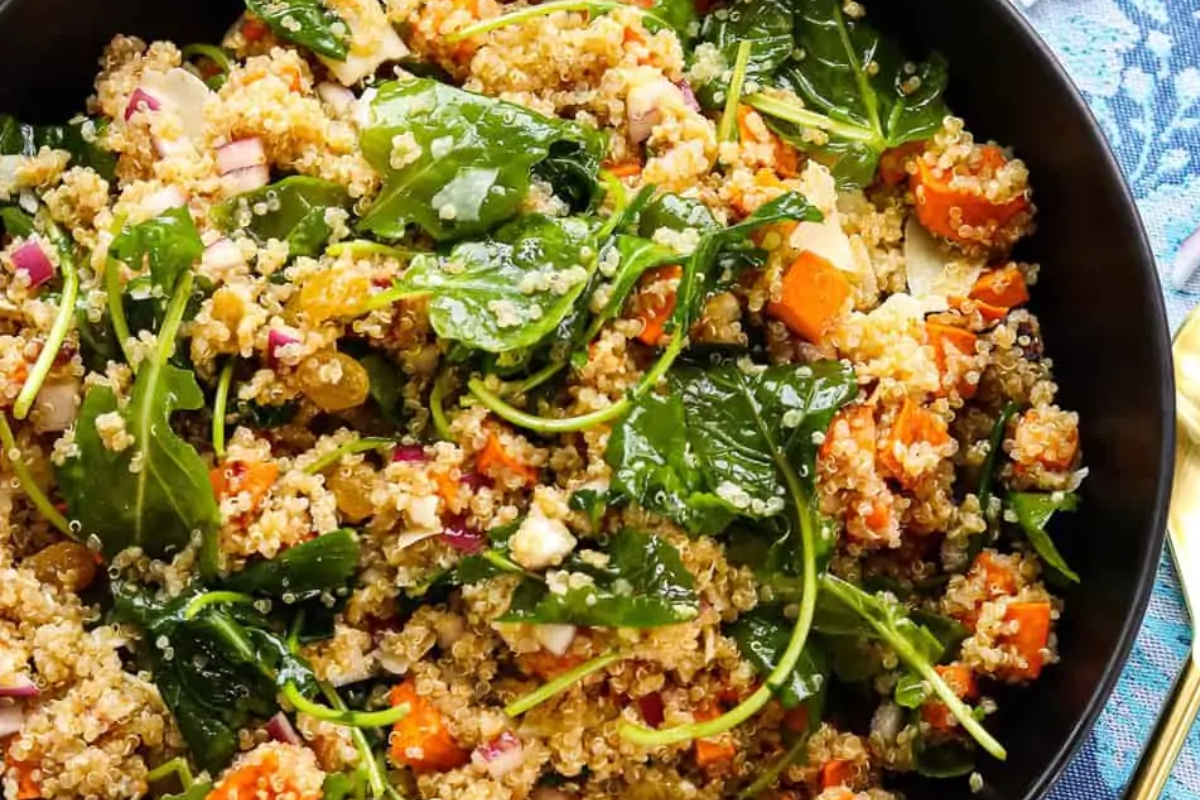 A dish of Sweet Potato and Quinoa Salad.