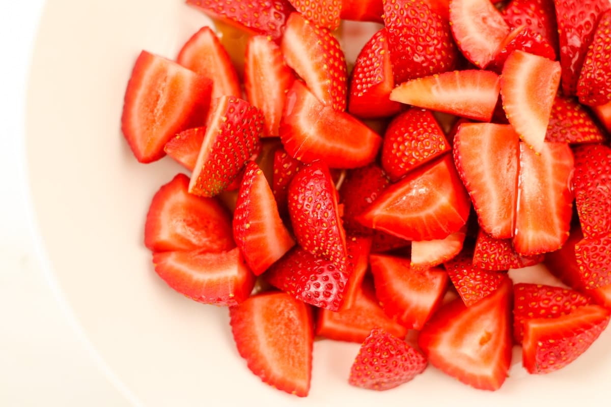 A bowl of strawberries.