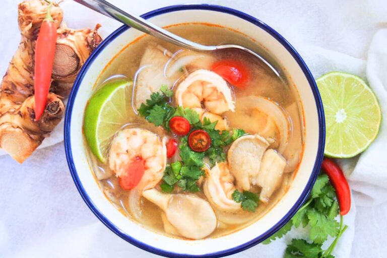 A bowl of Tom Yum Soup.