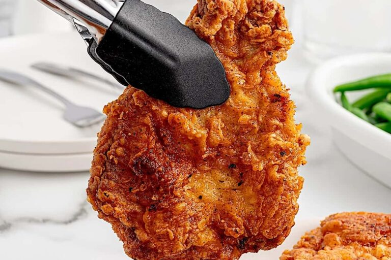 A dish of Crispy Fried Pork Chops.