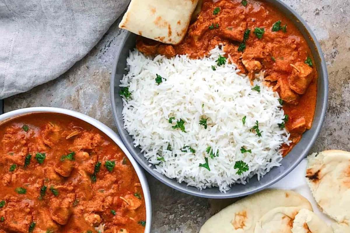 A dish of Instant Pot Chicken Tikka Masala.
