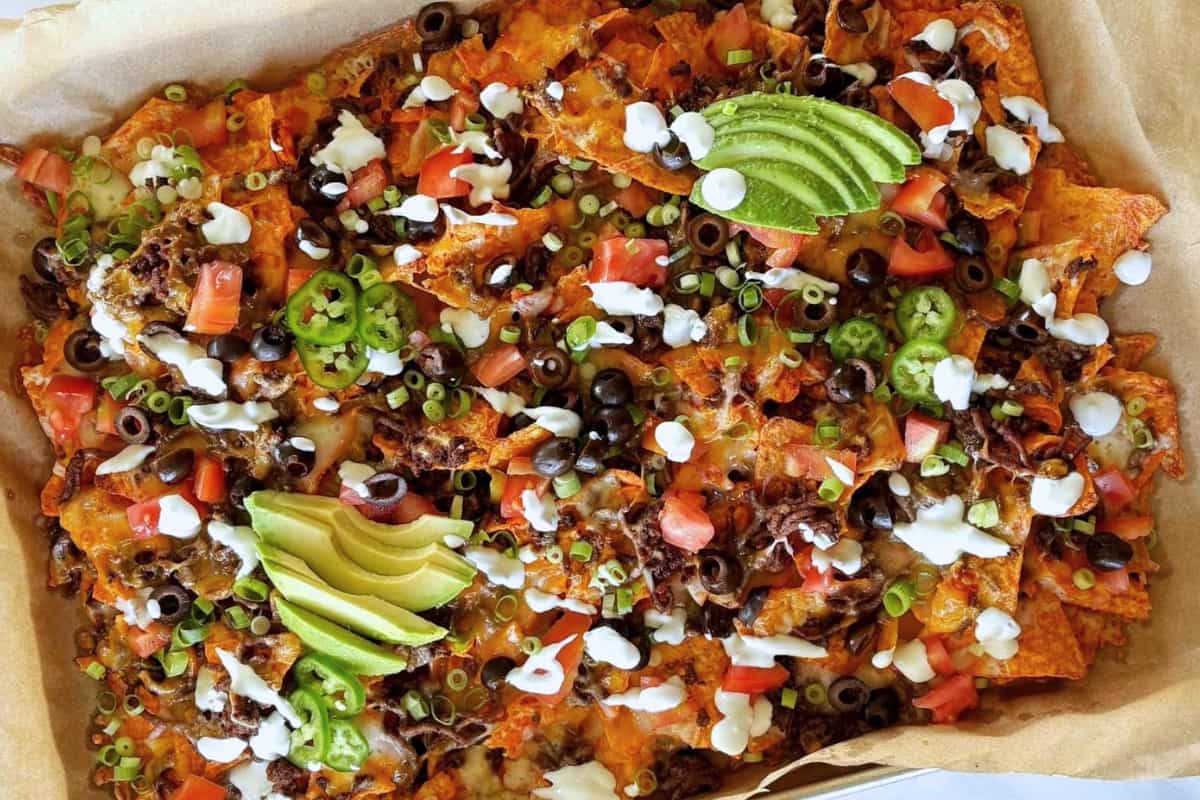 A dish of Doritos Nachos with Ground Beef.