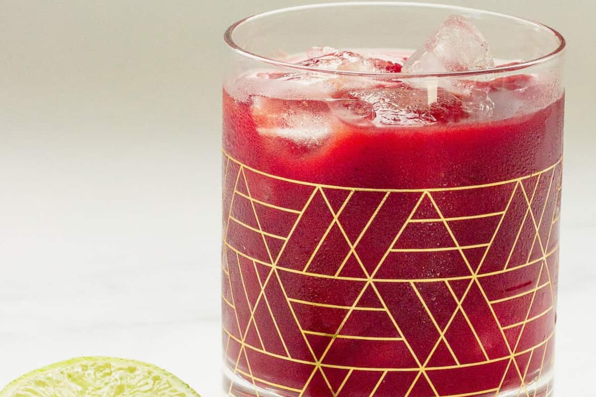 A glass of Easy Beet Juice Drink.