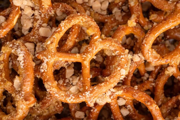 A dish of Butter Toffee Pretzels.