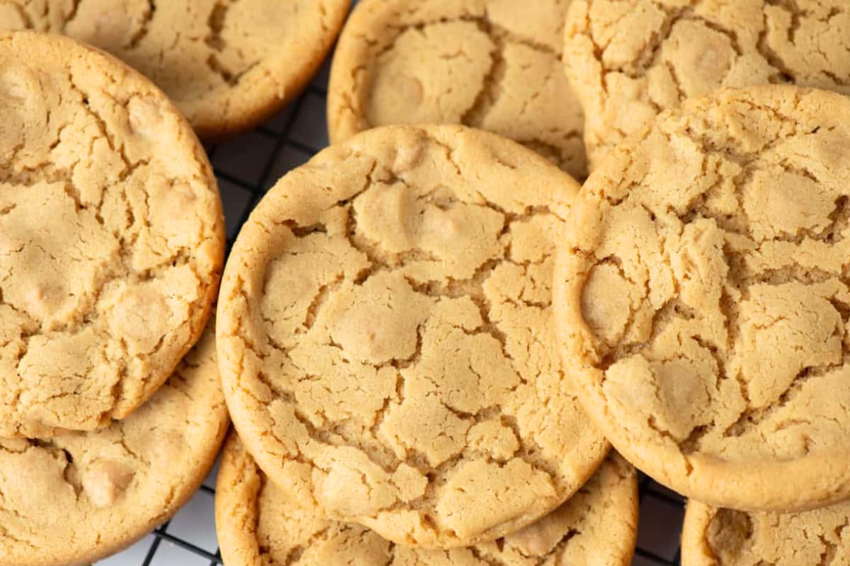 A tray of Giant Peanut Butter Cookies.