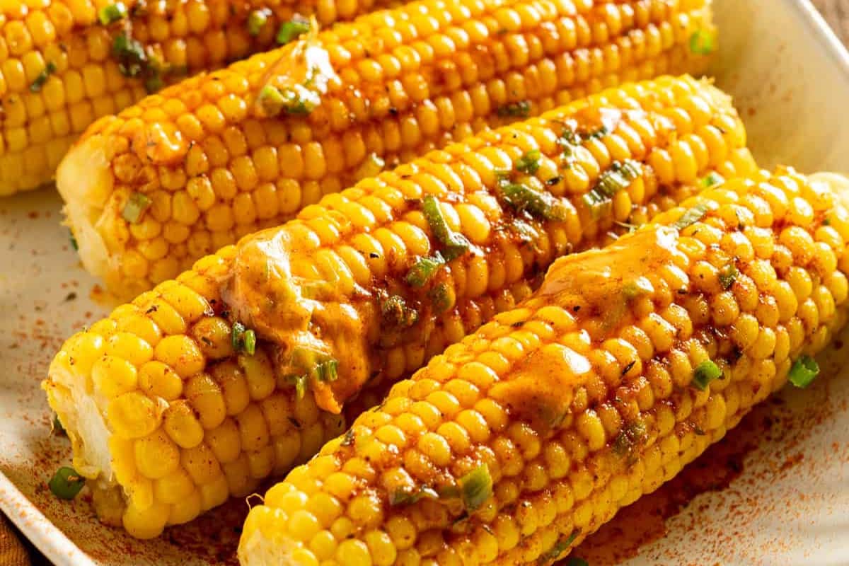 A dish of Cajun Corn on the Cob.