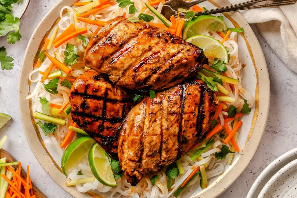A plate of Lemongrass Chicken.