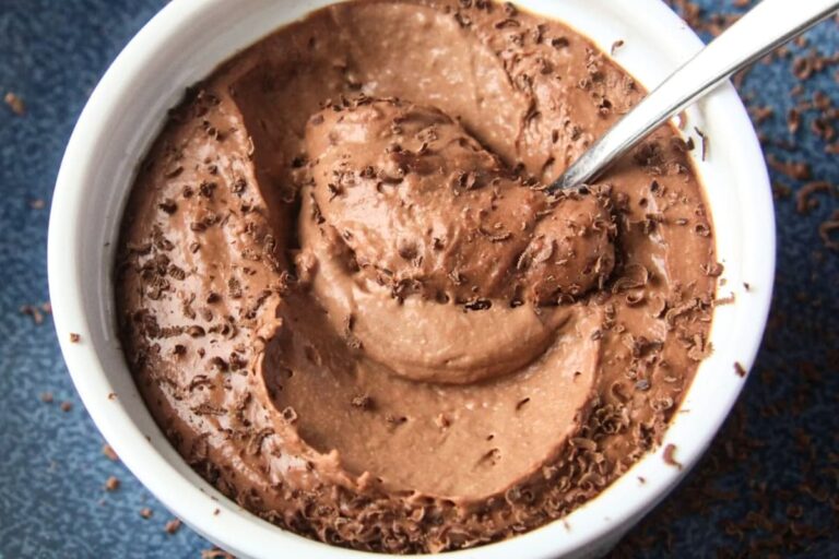 A dish of Cauliflower Chocolate Mousse.