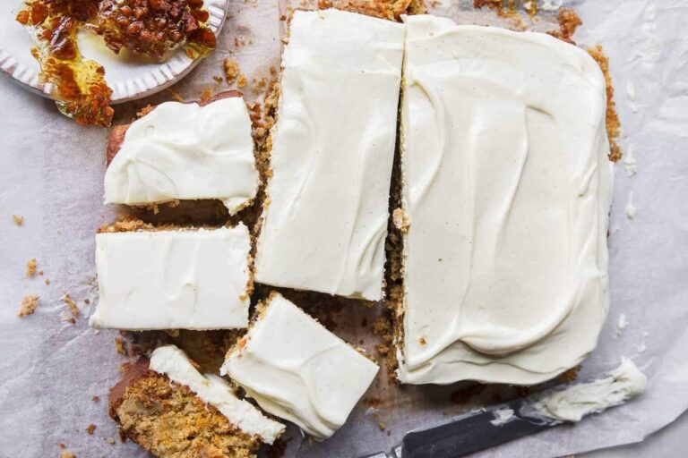 A dish of Easy Almond Flour Carrot Cake.