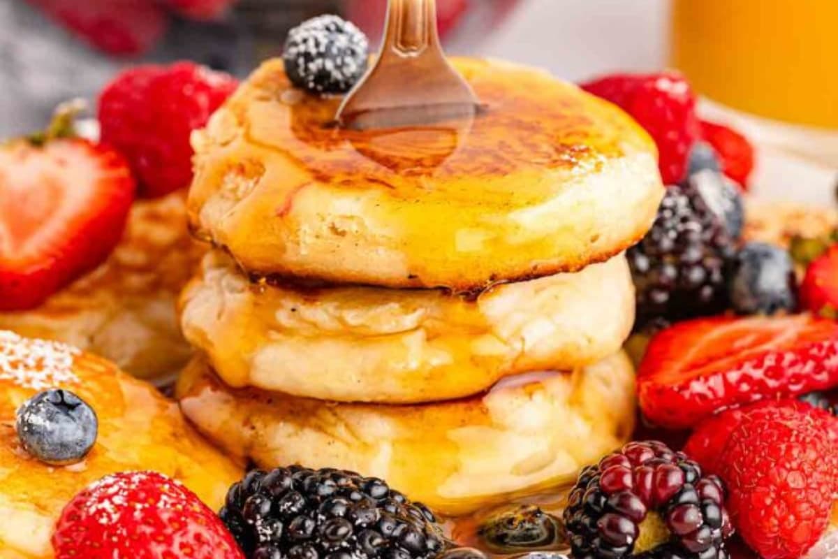 A plate of Mini Buttermilk Pancakes.
