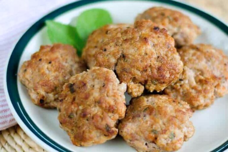 A plate of Homemade Breakfast Sausage.