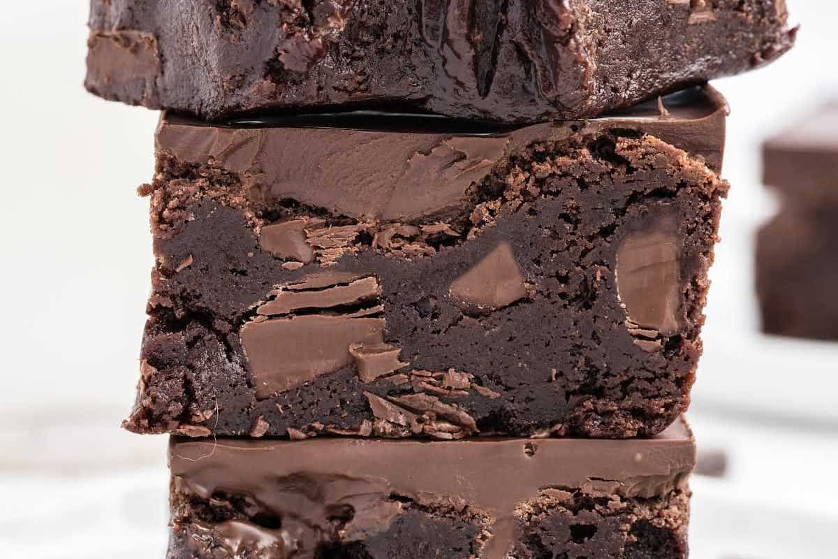 A dish of Triple Chocolate Brownies.