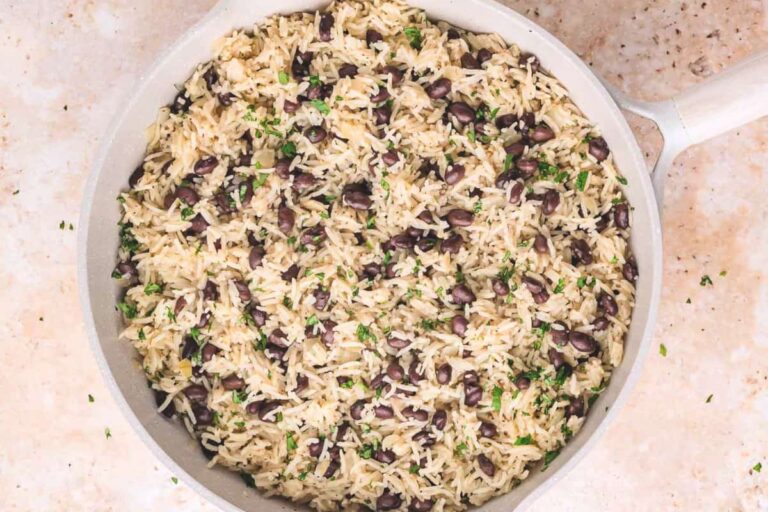 A dish of Black Beans and Rice.