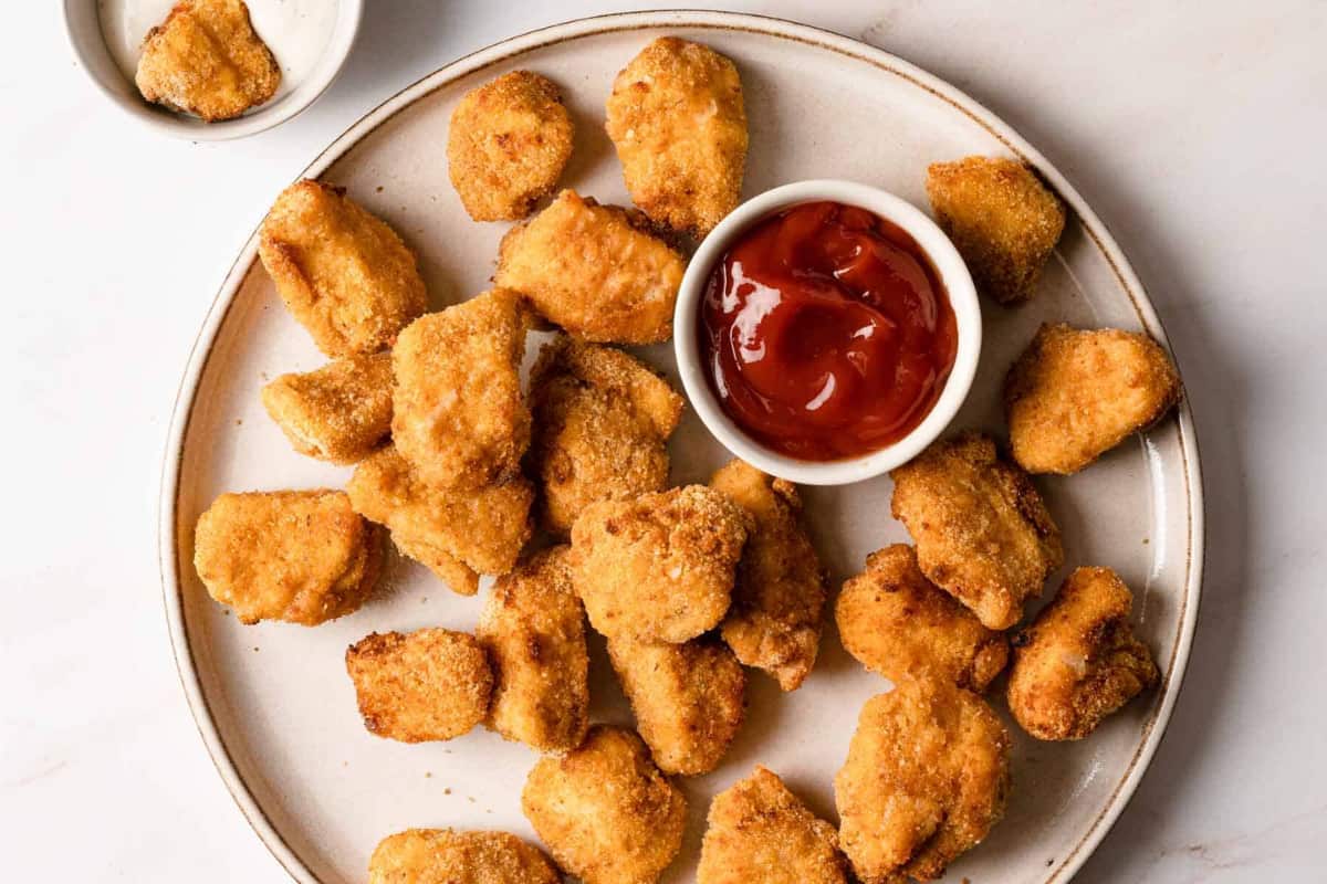 A plate of Air Fryer Chicken Nuggets.
