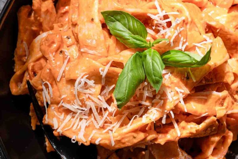 A dish of Pink Pasta.