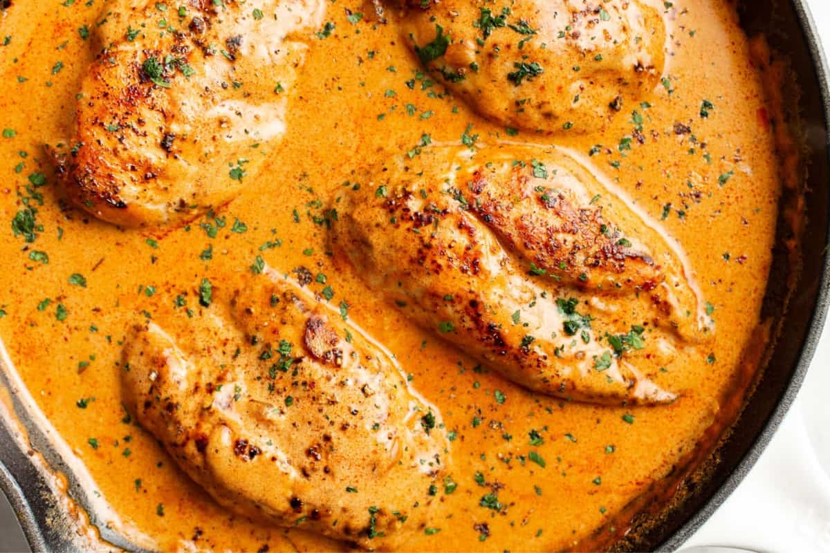 A dish of Creamy Paprika Chicken.