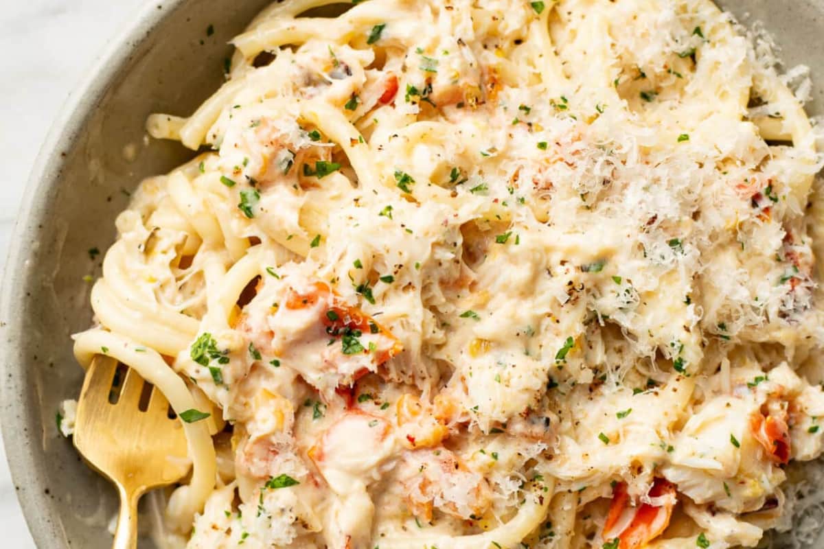 A dish of Crab Pasta.